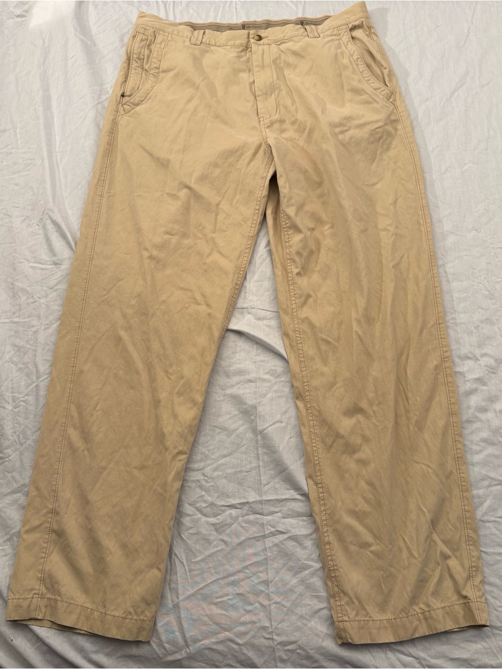 Tommy Bahama Men’s 38 Beige Silk Cotton Khaki Pants Straight Leg